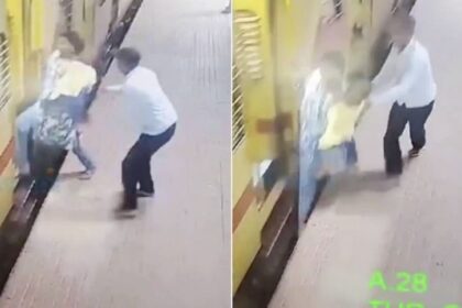 VIDEO SENSIBLE: Madre intentó subir a un tren en movimiento con sus dos hijos y terminó cayendo a las vías