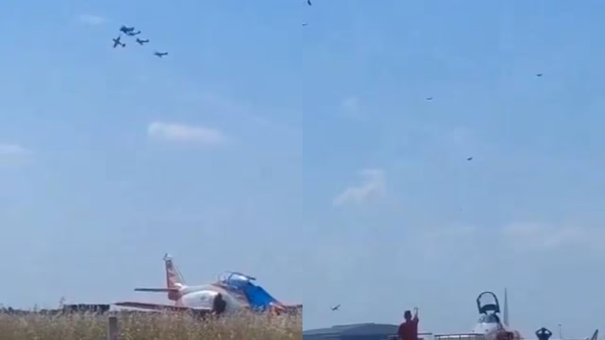 EN VIDEO: Dos aviones colisionaron durante espectáculo aéreo en Portugal