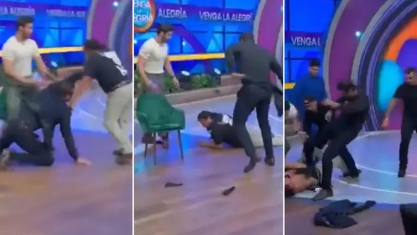 ¿Realidad o treta publicitaria? Luchador perdió el control durante entrevista en vivo y golpeó al padre de su próximo rival