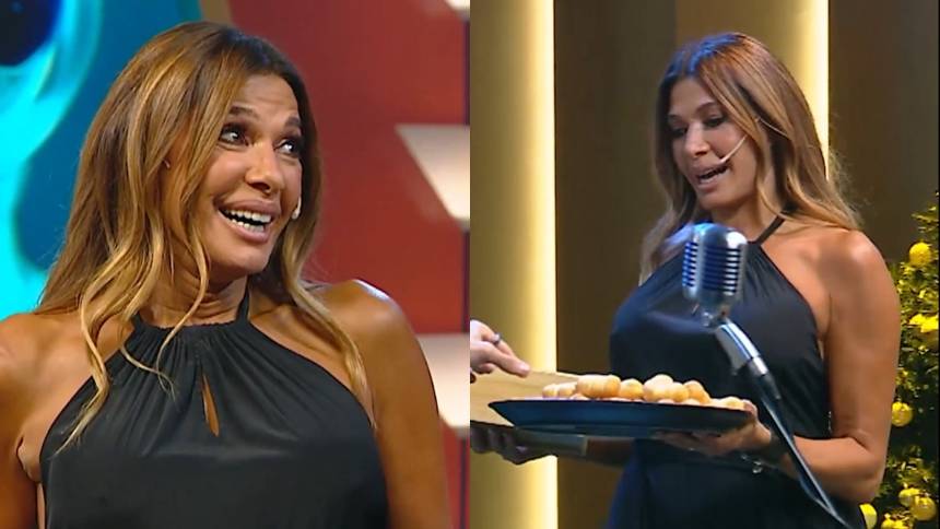 EN VIDEO: Catherine Fulop repartió tequeños para todos durante un programa de televisión